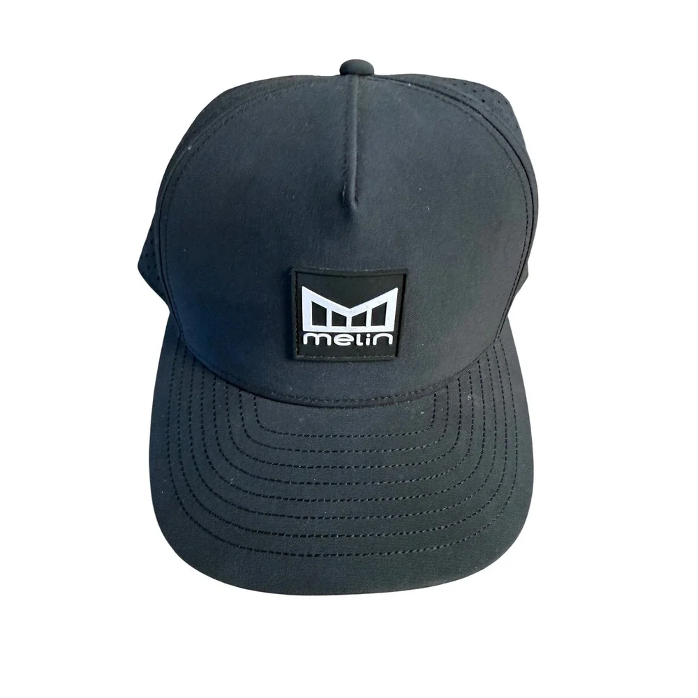 Melin Odysea Hydro Black Performance Snapback Hat Classic Size Water Resistant